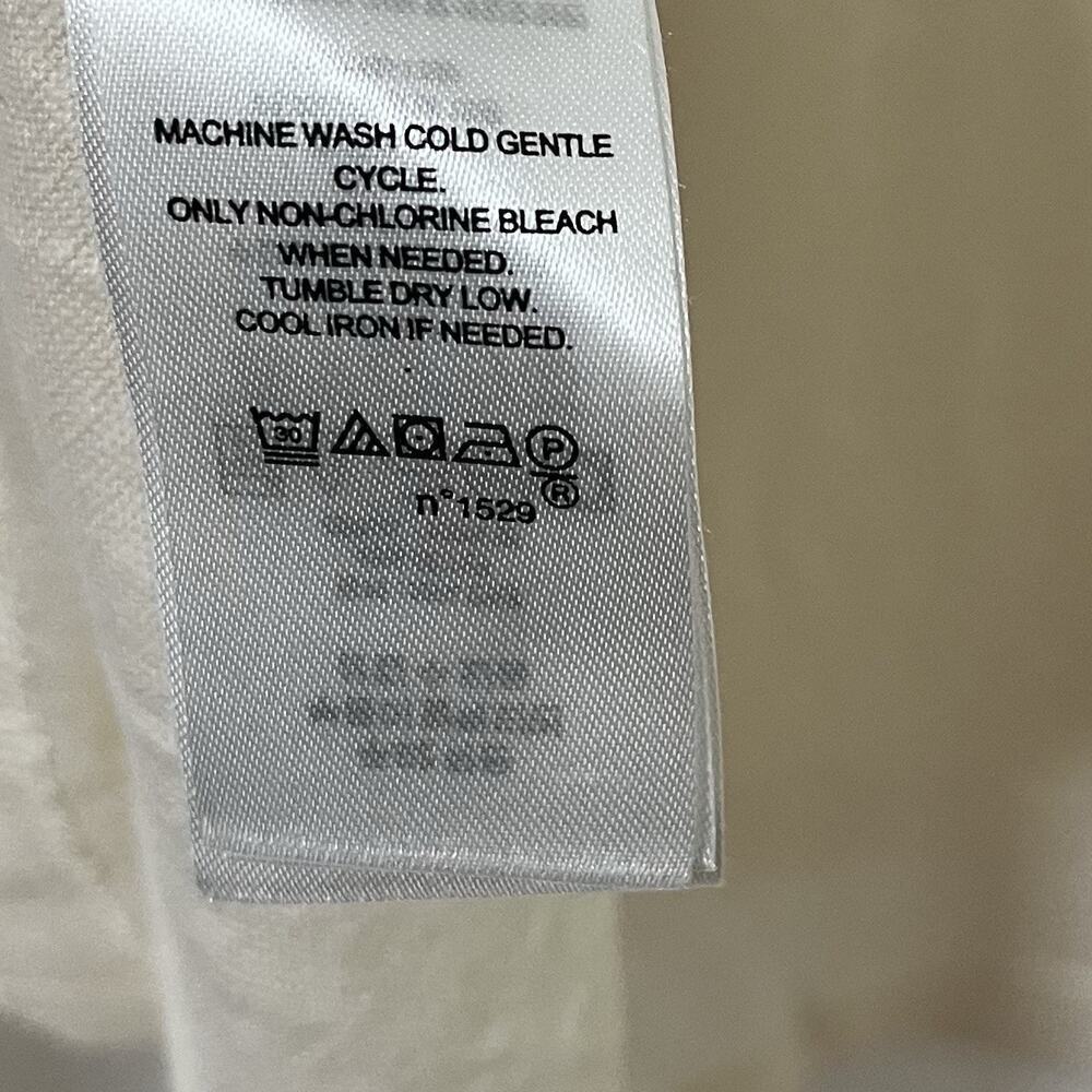Lauren Ralph Lauren Linen Blend Jersey Flutter‎ Sleeve Top Size XL White Cottage - Picture 6 of 6